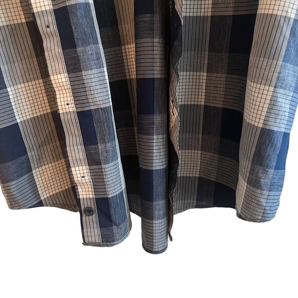 Orvis‎ Western Plaid Shirt Mens XL Blue Button Down Short Sleeve - Picture 7 of 11